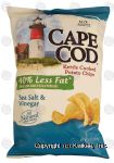 Cape Cod  kettle cooked potato chips, 40% less fat, sea salt & vinegar Center Front Picture